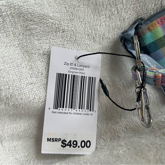 Zip ID & Lanyard - Gingham Plaid - Picture 3 of 3